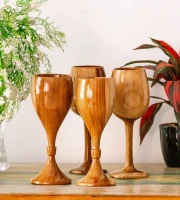 Wooden Drink Cup ( 4 Pcs Set )