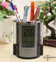 Led Digital Clock Pen Holder