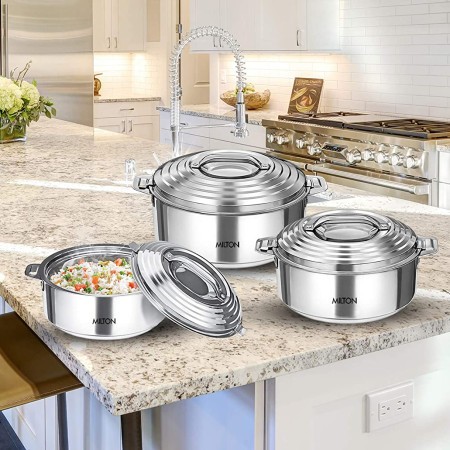 Stainless Steel Hotpot 3 Pcs Set ( 600 ml, 1500 ml, 2000 ml )