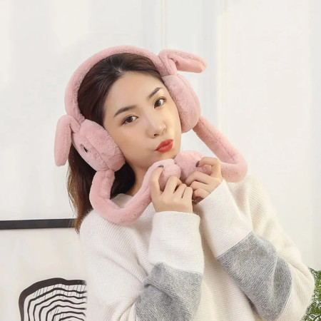 Cute Pastel Bunny Ear Muffs for Kids & Girls – Ultra Soft