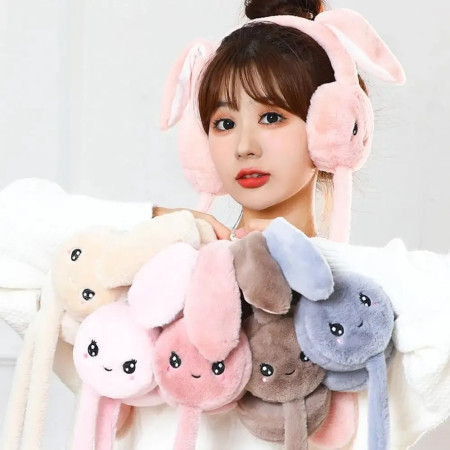 Cute Pastel Bunny Ear Muffs for Kids & Girls – Ultra Soft
