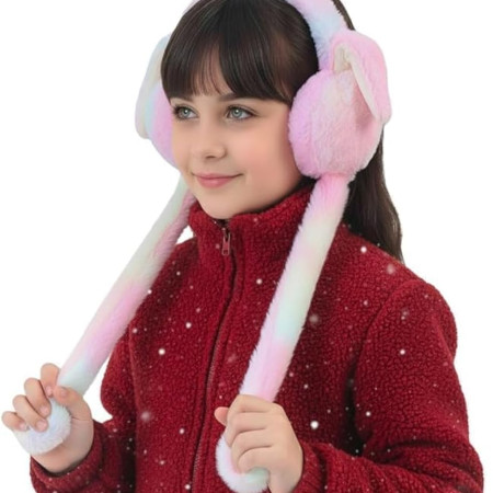 Plush Bunny Ear Muffs -1 pc